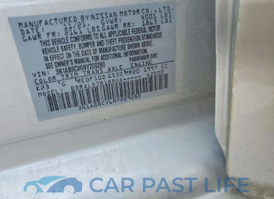 3N1AB8CV6NY209280# 12