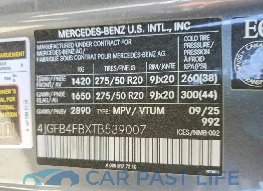 4JGFB4FBXTB539007# 14