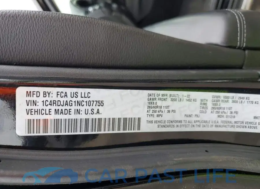 1C4RDJAG1NC107755# 14