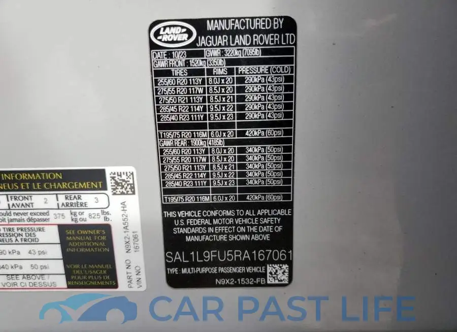 SAL1L9FU5RA167061# 13