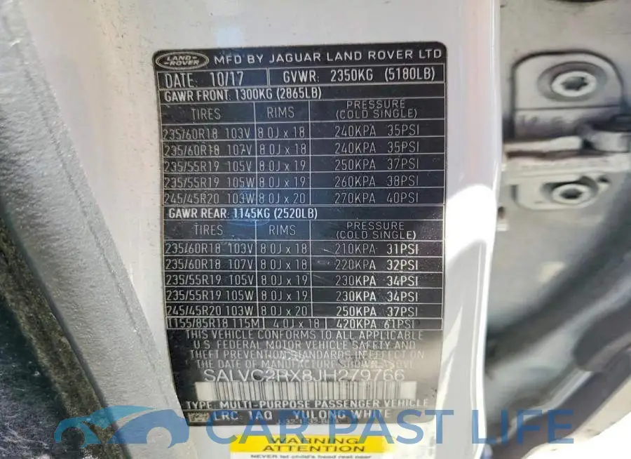 SALVC2RX8JH279766# 13