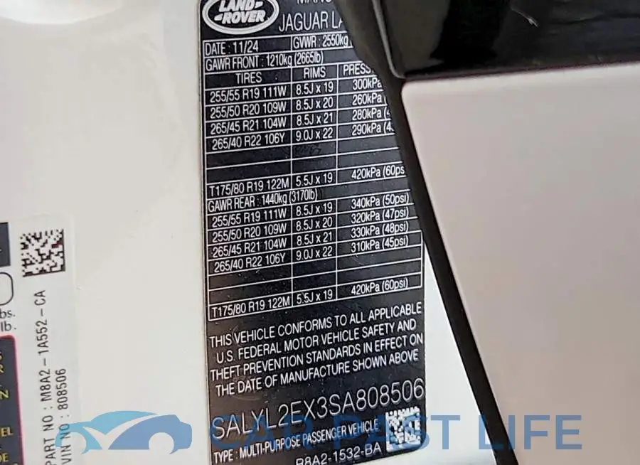 SALYL2EX3SA808506# 14