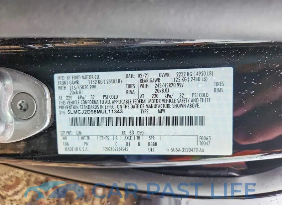 5LMCJ2D98MUL11343# 13