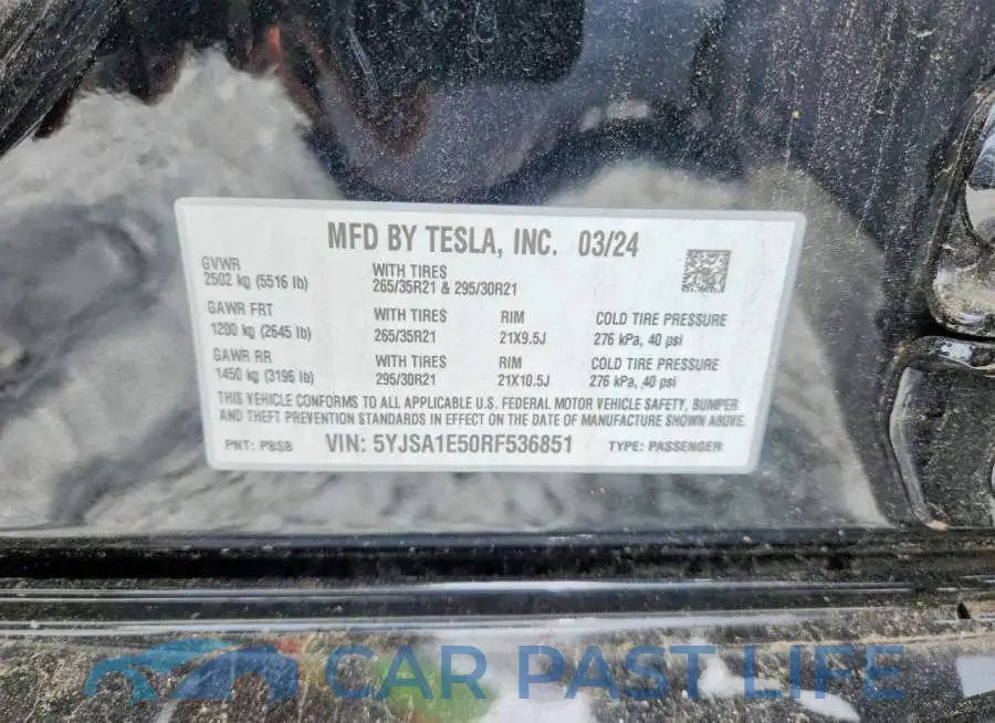 5YJSA1E50RF536851# 12