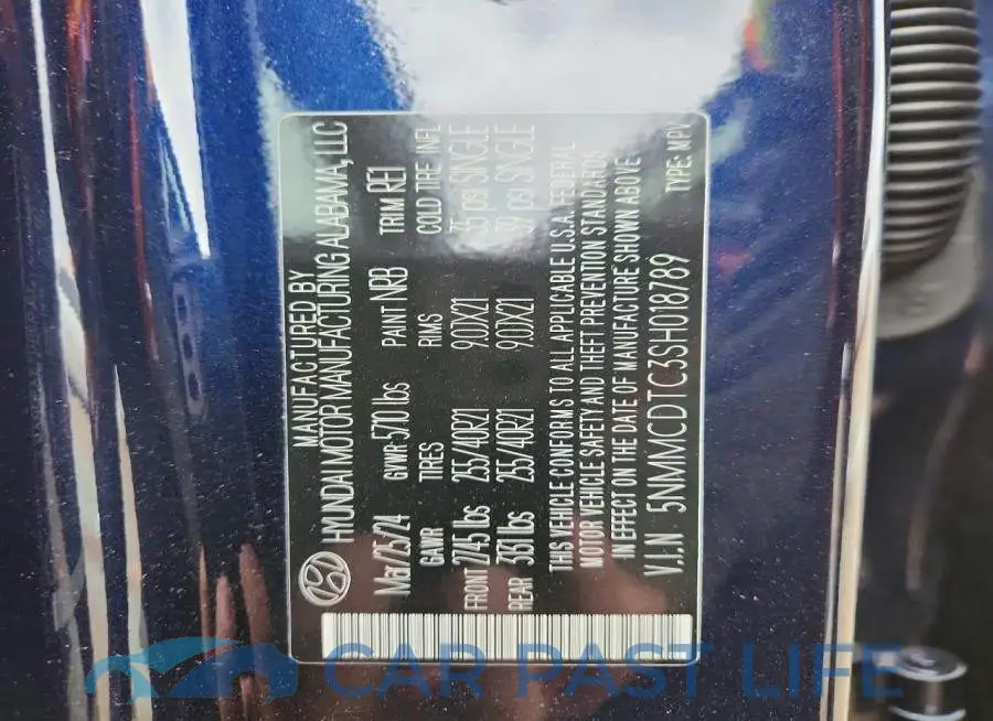 5NMMCDTC3SH018789# 13