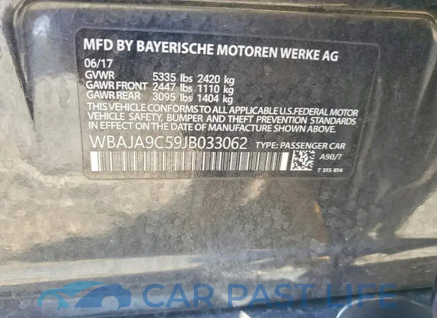 WBAJA9C59JB033062# 13