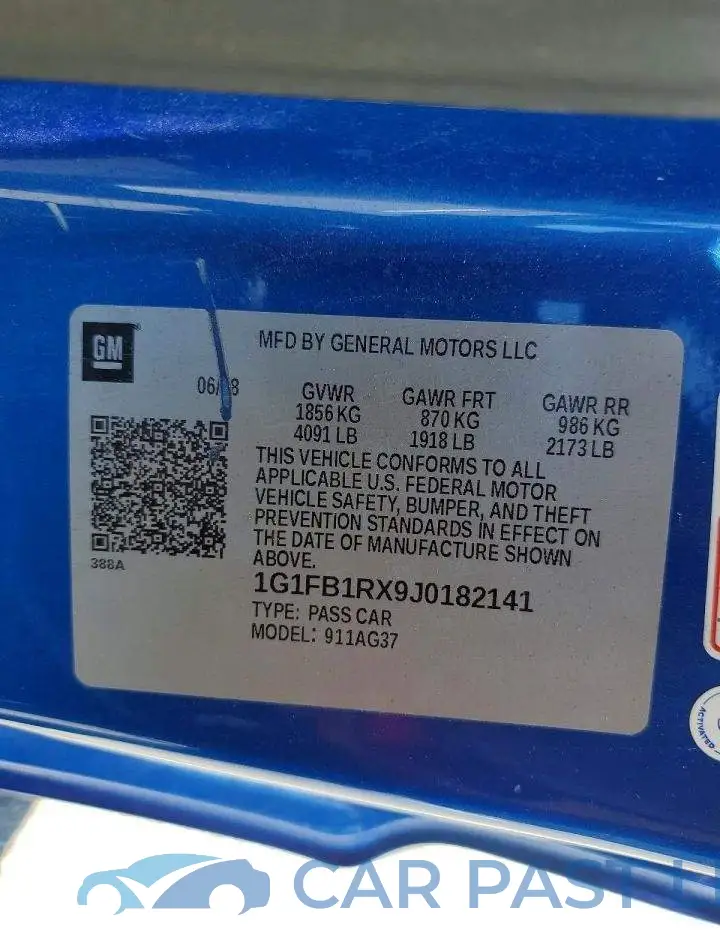 1G1FB1RX9J0182141# 13