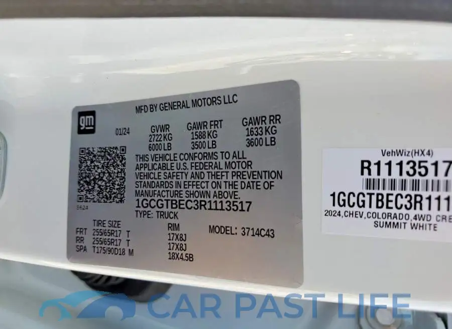 1GCGTBEC3R1113517# 12