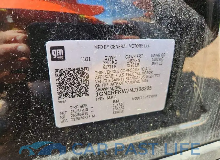 1GNERFKW7NJ108205# 14