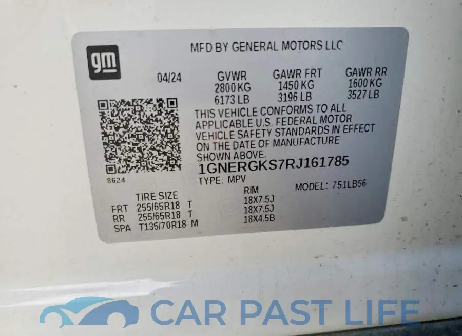 1GNERGKS7RJ161785# 13