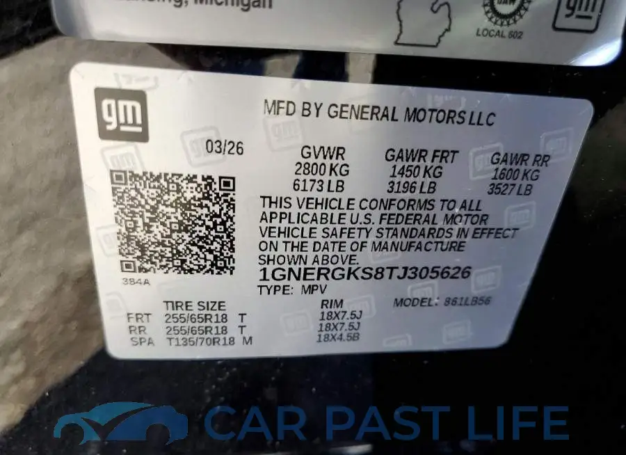 1GNERGKS8TJ305626# 13