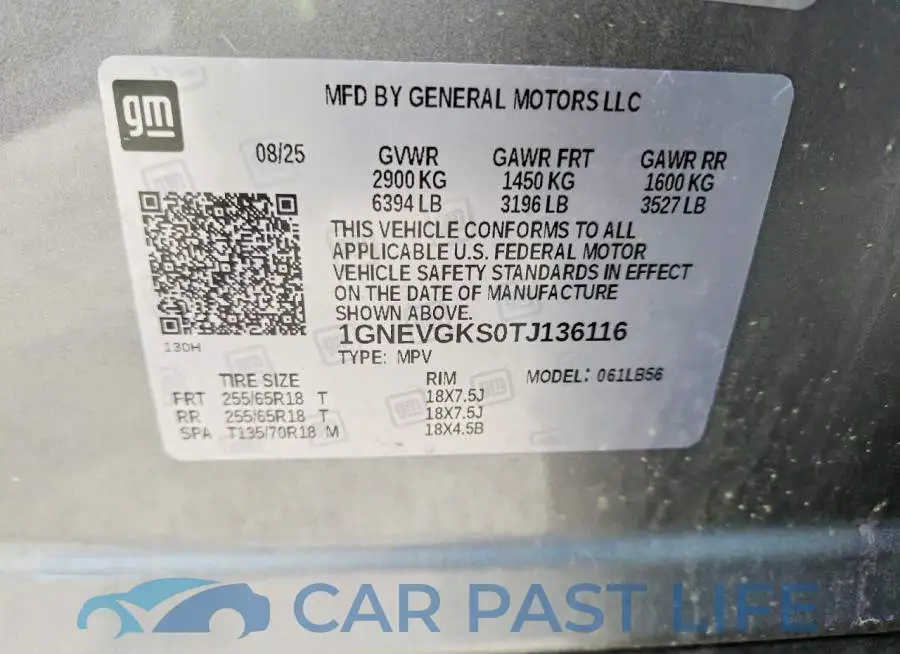 1GNEVGKS0TJ136116# 13