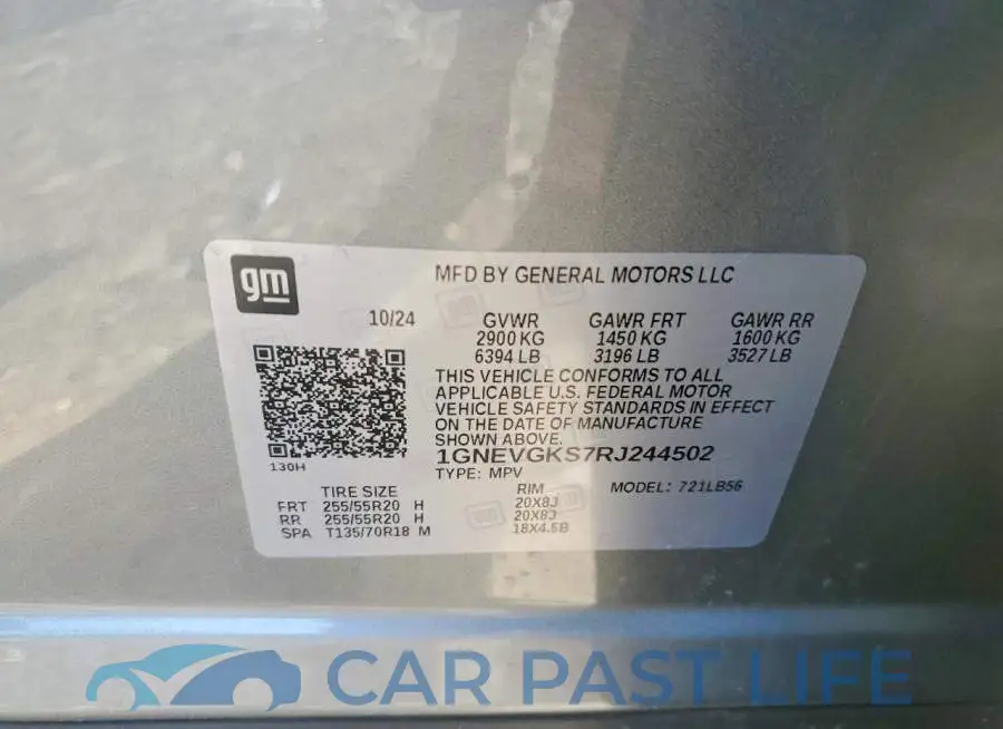 1GNEVGKS7RJ244502# 13