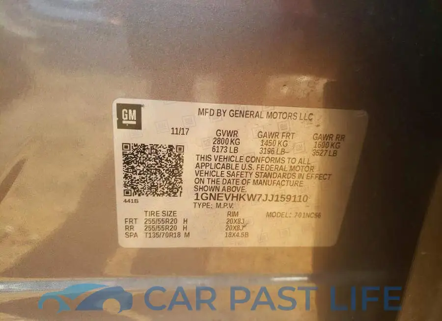 1GNEVHKW7JJ159110# 14