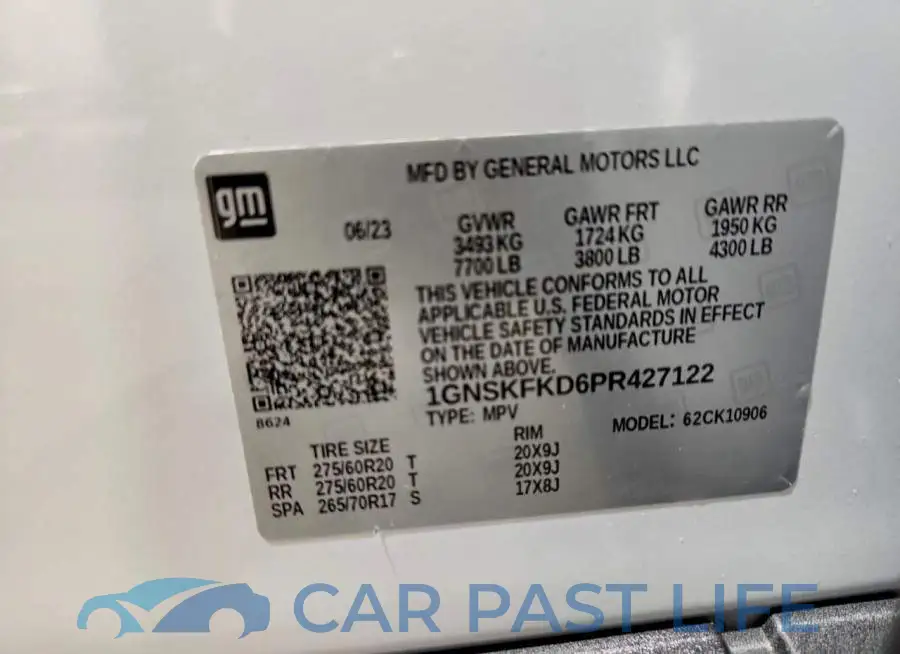1GNSKFKD6PR427122# 13