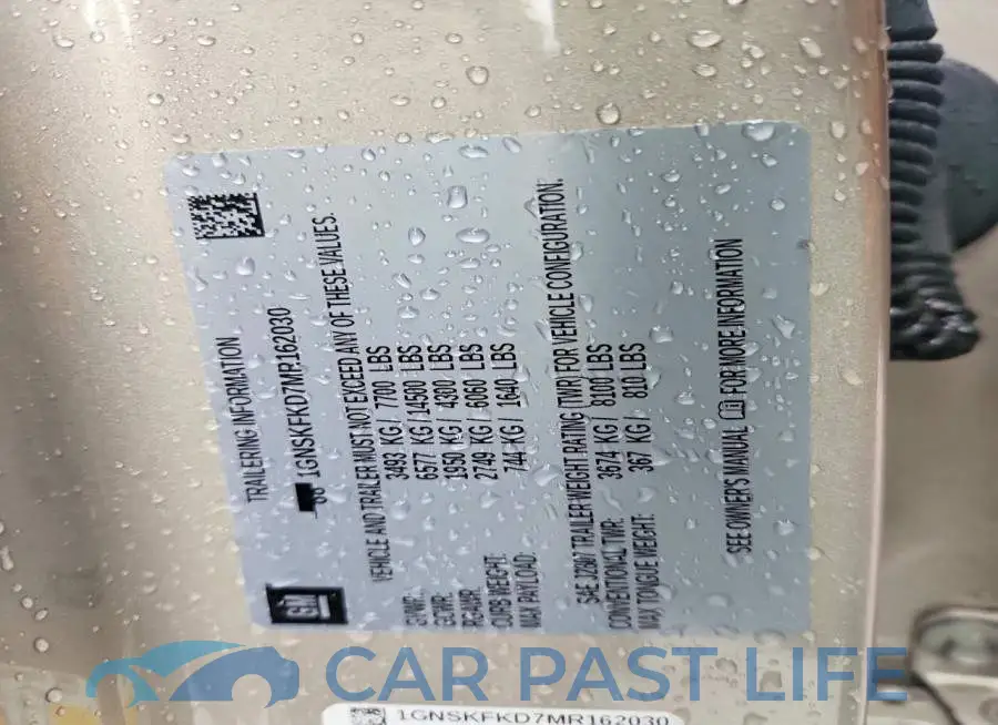 1GNSKFKD7MR162030# 13