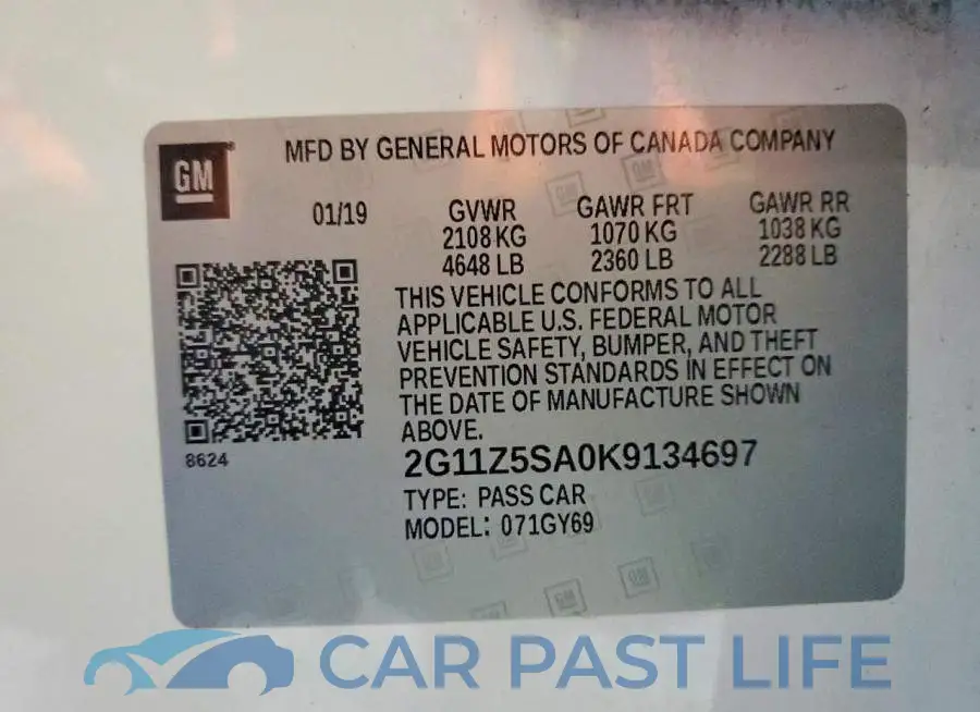 2G11Z5SA0K9134697# 12