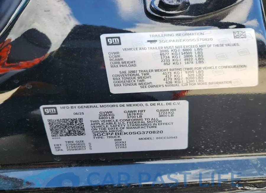 3GCPABEK0SG370820# 12