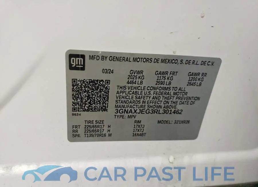 3GNAXJEG3RL301462# 13