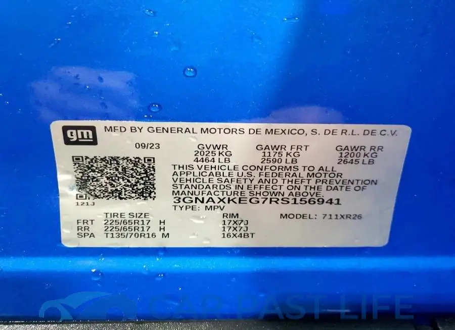 3GNAXKEG7RS156941# 13