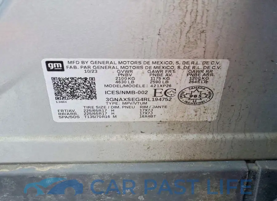 3GNAXSEG4RL194752# 13