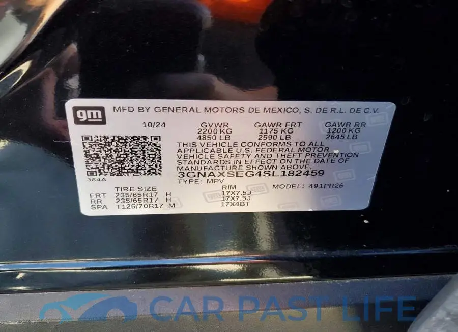 3GNAXSEG4SL182459# 12