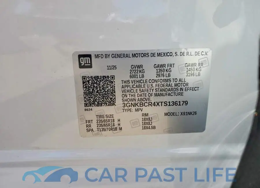 3GNKBCR4XTS136179# 13