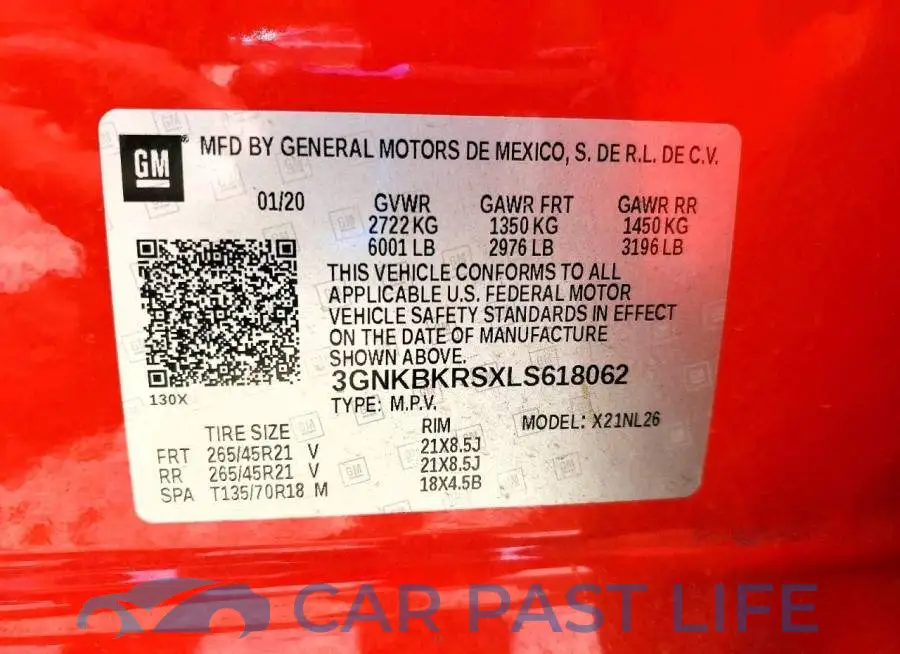 3GNKBKRSXLS618062# 13