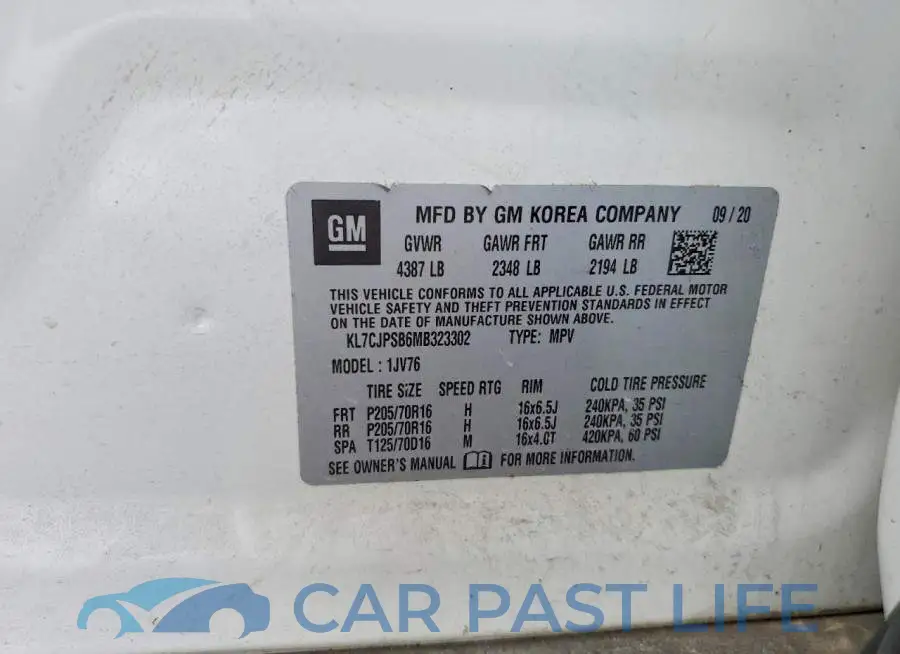 KL7CJPSB6MB323302# 13