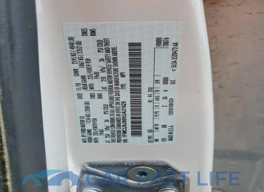 1FMCU9J90KUA31629# 13