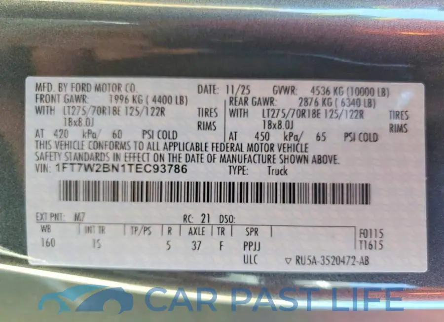 1FT7W2BN1TEC93786# 12