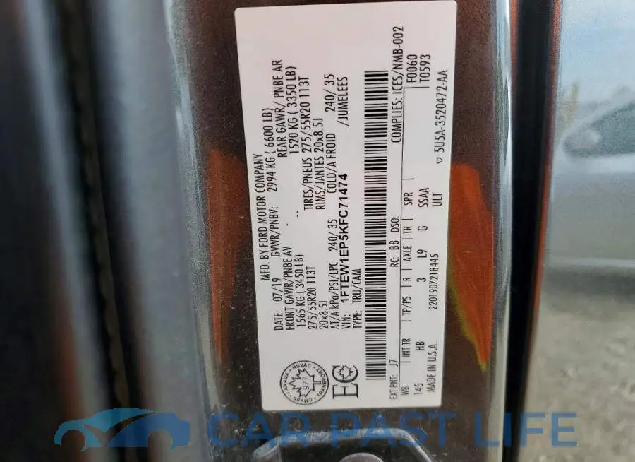 1FTEW1EP5KFC71474# 12
