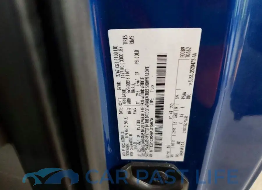 1FTEX1C85HKD15675# 12