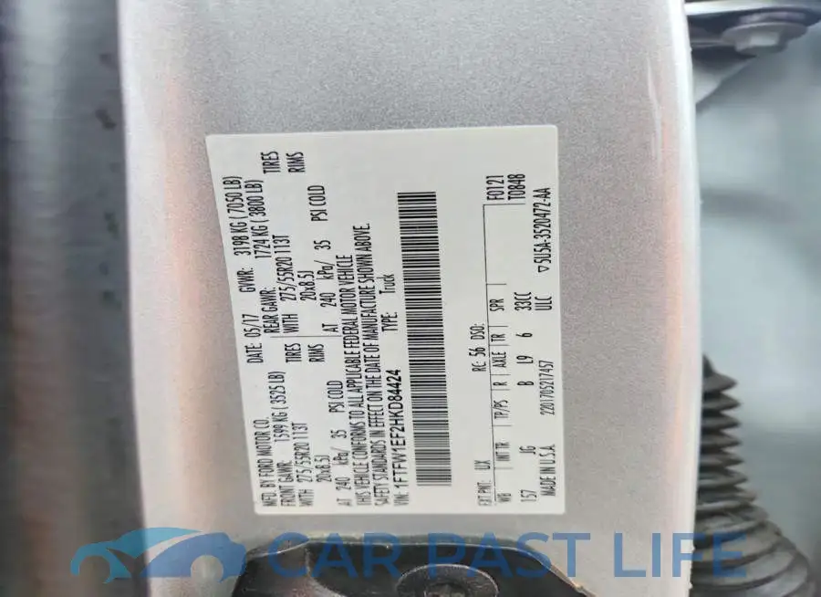 1FTFW1EF2HKD84424# 12