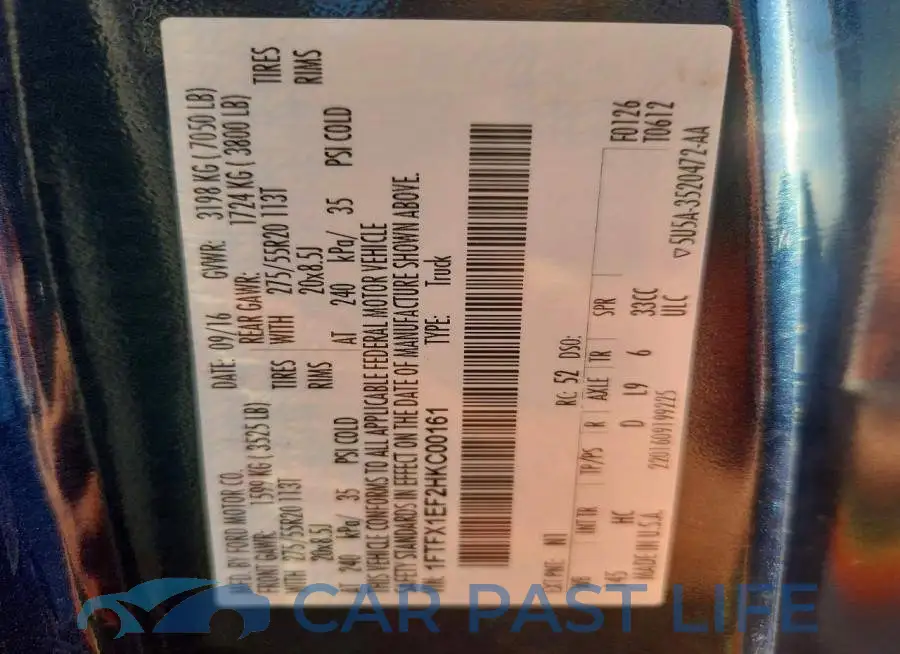 1FTFX1EF2HKC00161# 13
