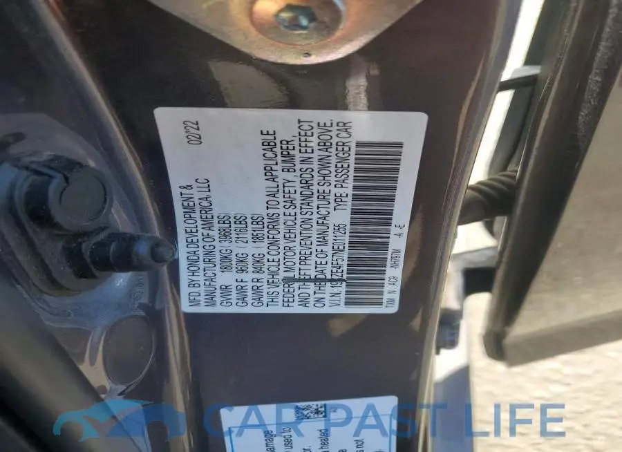 19XZE4F57NE011255# 12