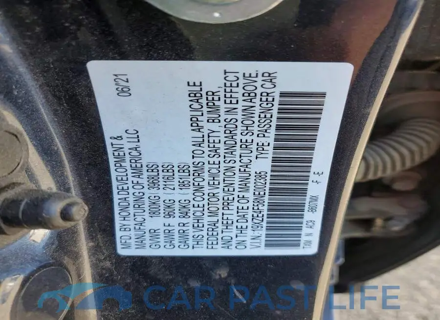 19XZE4F58NE002385# 12