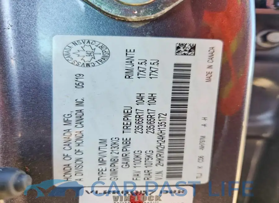 2HKRW2H24KH135172# 12