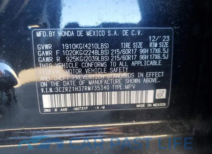 3CZRZ1H37RM735340# 14