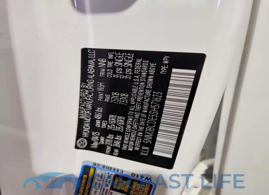 5NMJBCDE5SH571623# 13
