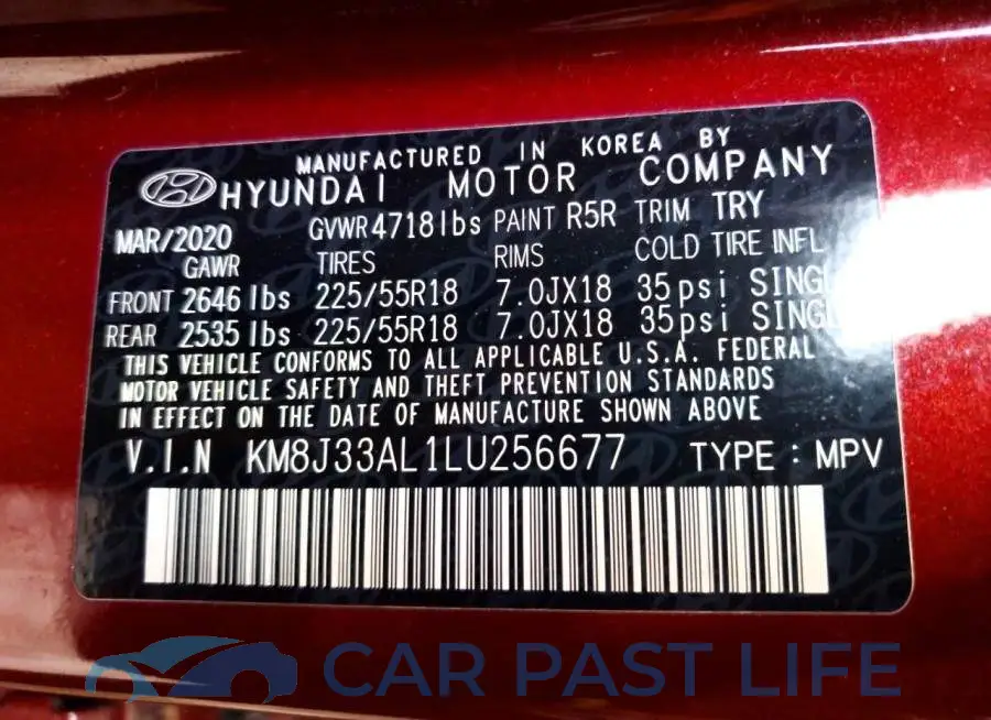 KM8J33AL1LU256677# 14