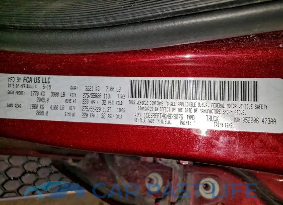 1C6SRFFT4KN878076# 12