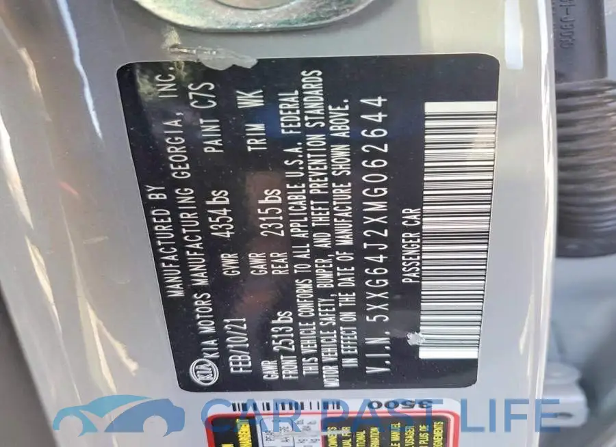 5XXG64J2XMG062644# 12
