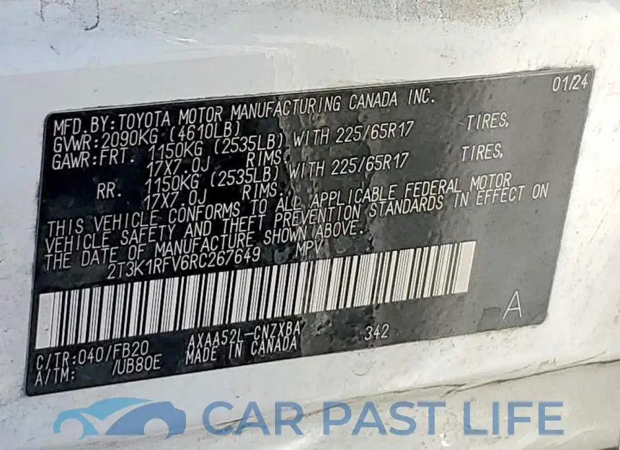2T3K1RFV6RC267649# 13