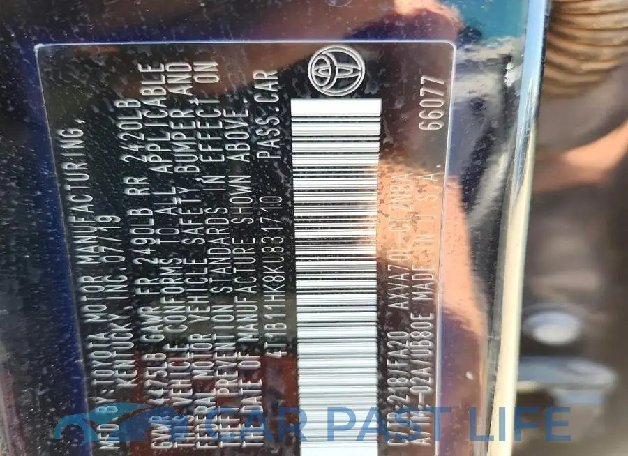 4T1B11HK8KU831710# 13