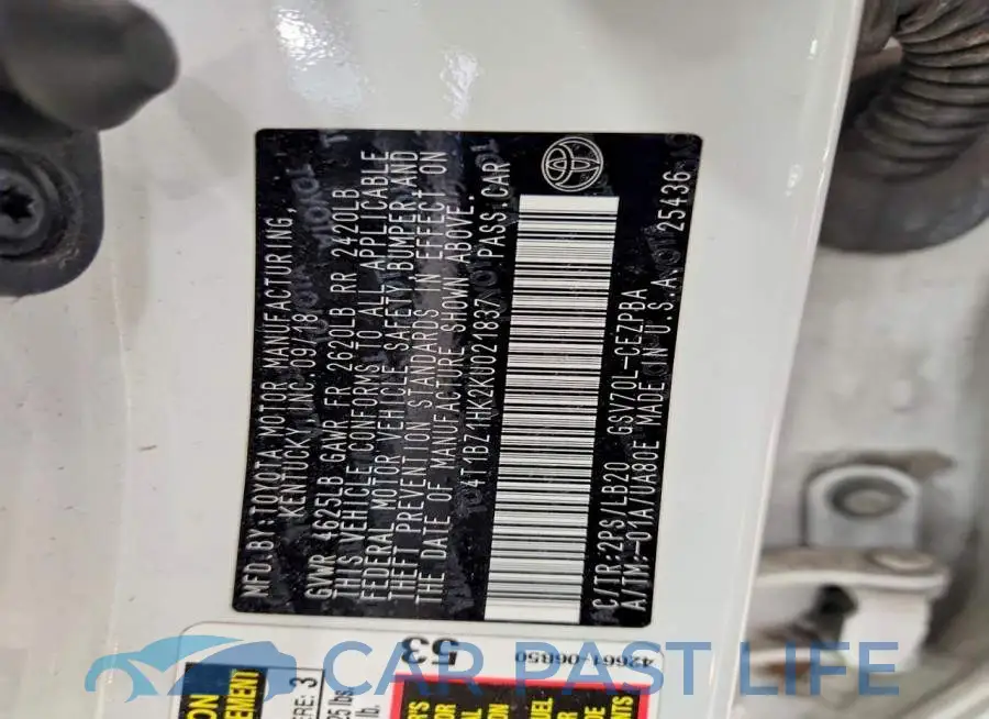 4T1BZ1HK2KU021837# 12