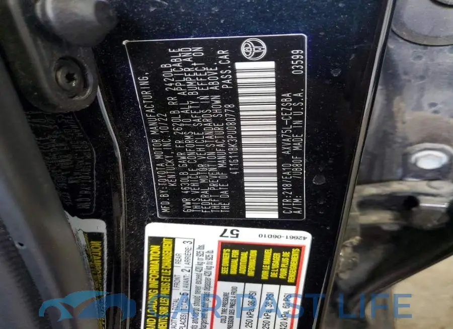 4T1G11BK3PU080778# 13