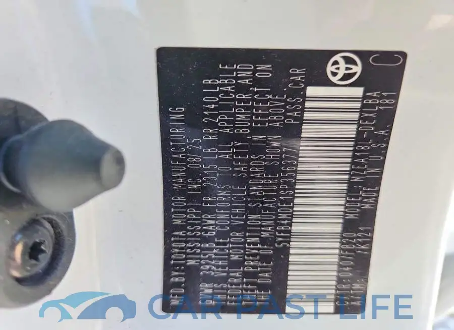 5YFB4MDE1SP356377# 12