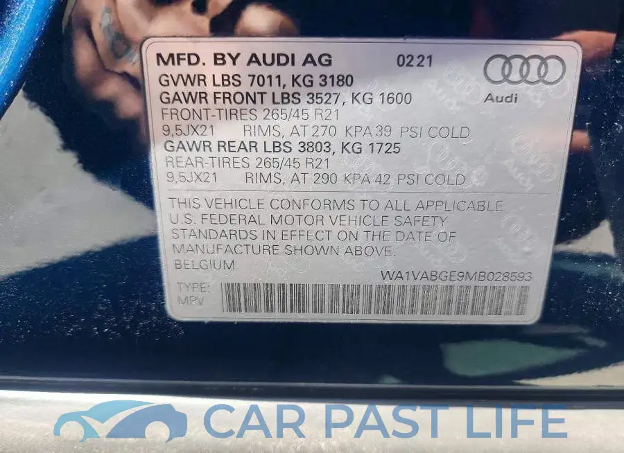 WA1VABGE9MB028593# 14