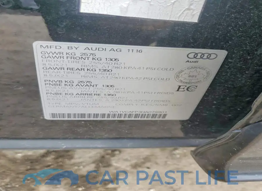 WA1VCAFP3HA079901# 13